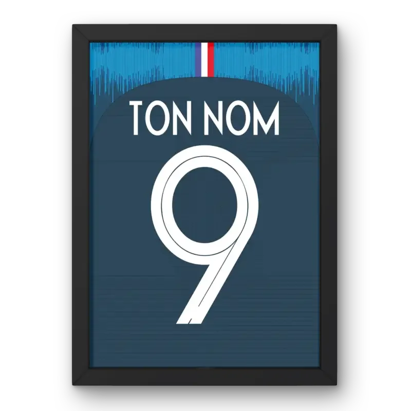 Cadre France Domicile Coupe du Monde 2018 – Affiche encadrée personnalisée - Cadre Perso