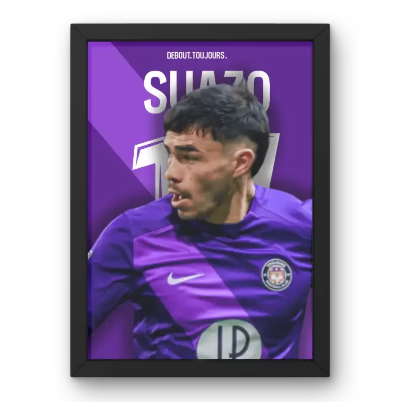 Cadre Gabriel Suazo - Le Guerrier du Toulouse FC – Affiche encadrée personnalisée - Cadre Perso