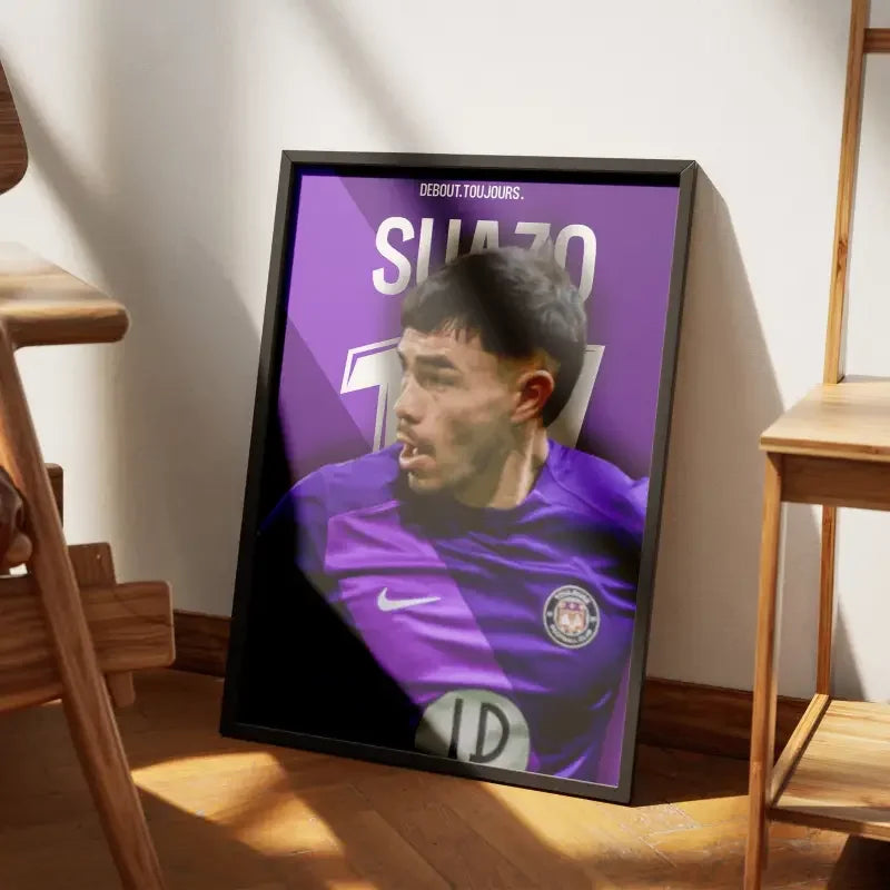 Cadre Gabriel Suazo - Le Guerrier du Toulouse FC – Affiche encadrée personnalisée - Cadre Perso