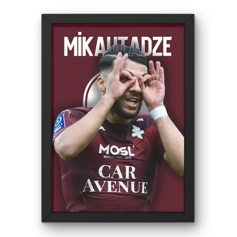 Cadre Georges Mikautadze - FC Metz – Affiche encadrée personnalisée - Cadre Perso