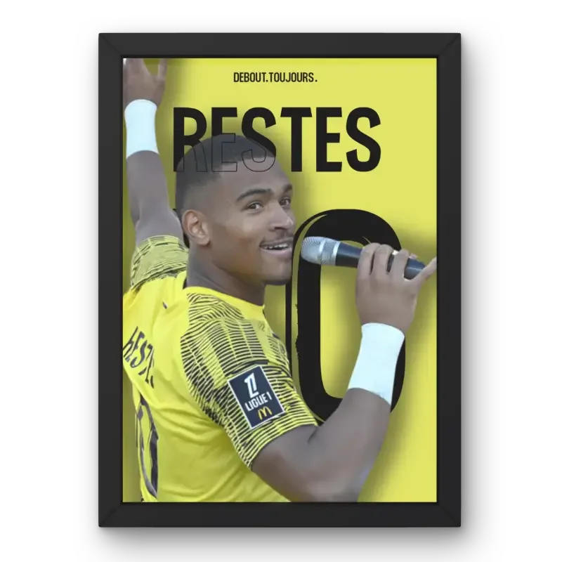 Cadre Guillaume Restes - Toulouse FC | L'Infaillible Défenseur des Filets – Affiche encadrée personnalisée - Cadre Perso