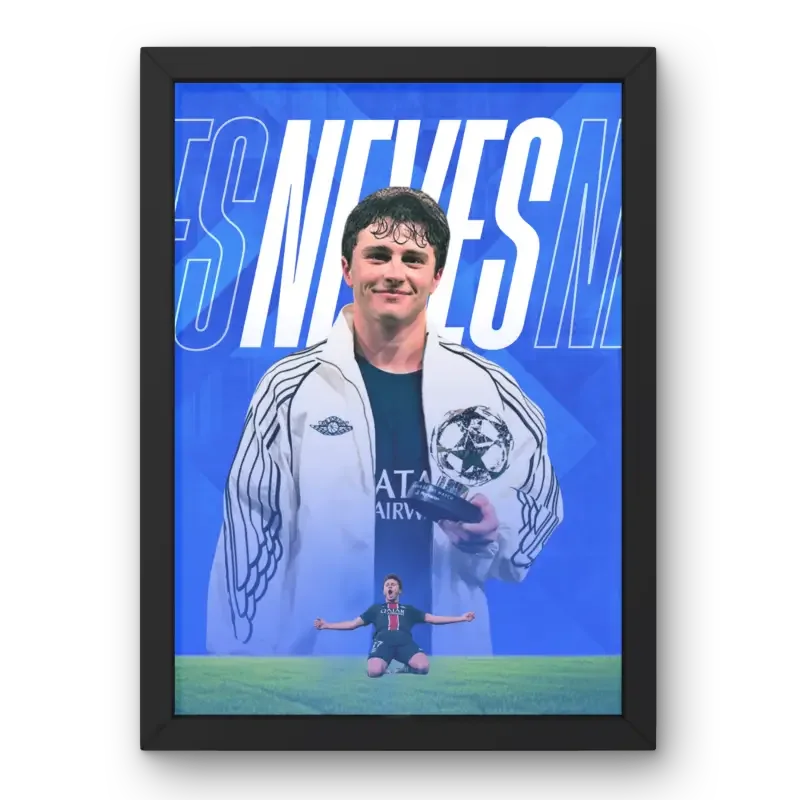 Cadre João Neves - PSG – Affiche encadrée personnalisée - Cadre Perso