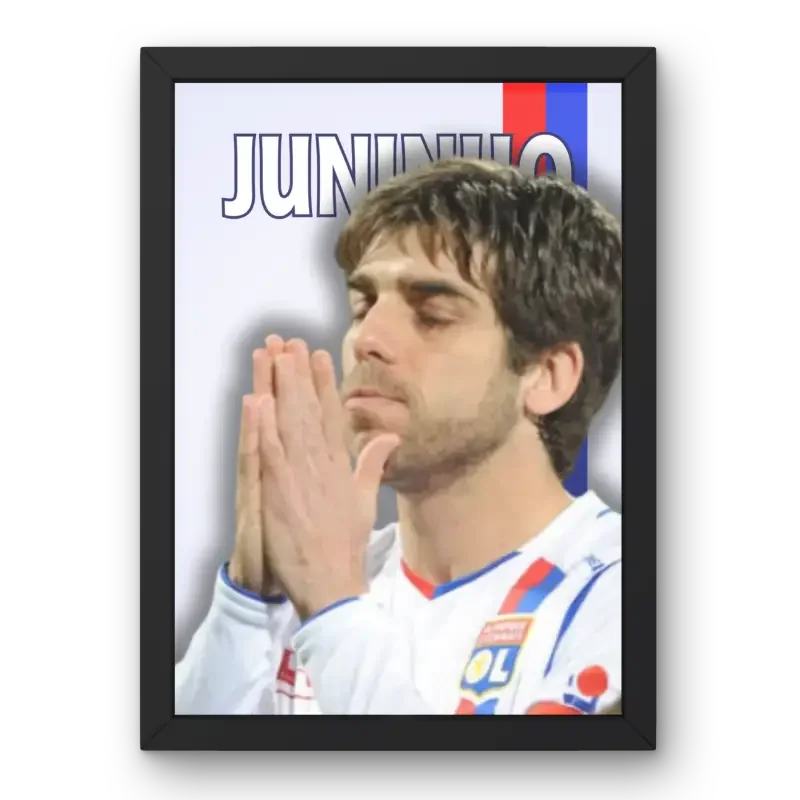 Cadre Juninho - Le Roi des Coup Francs de l'OL – Affiche encadrée personnalisée - Cadre Perso
