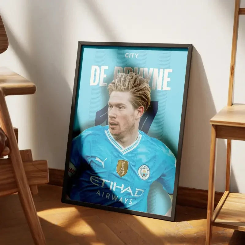 Cadre Kevin De Bruyne Manchester City - Magie Belge – Affiche encadrée personnalisée - Cadre Perso