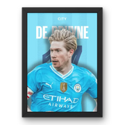 Cadre Kevin De Bruyne Manchester City - Magie Belge – Affiche encadrée personnalisée - Cadre Perso