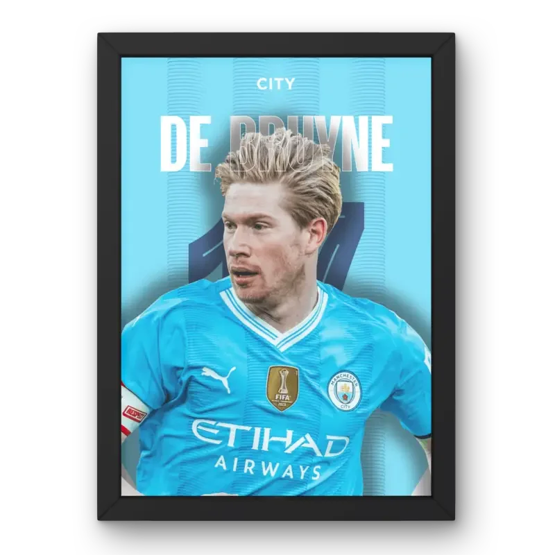 Cadre Kevin De Bruyne Manchester City - Magie Belge – Affiche encadrée personnalisée - Cadre Perso