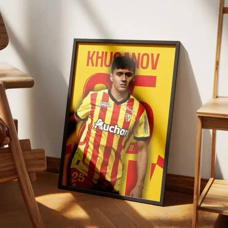 Cadre Khusanov - L'Étoile Montante du RC Lens – Affiche encadrée personnalisée - Cadre Perso