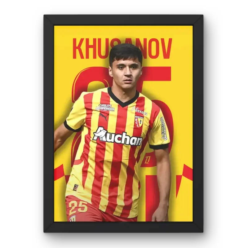 Cadre Khusanov - L'Étoile Montante du RC Lens – Affiche encadrée personnalisée - Cadre Perso