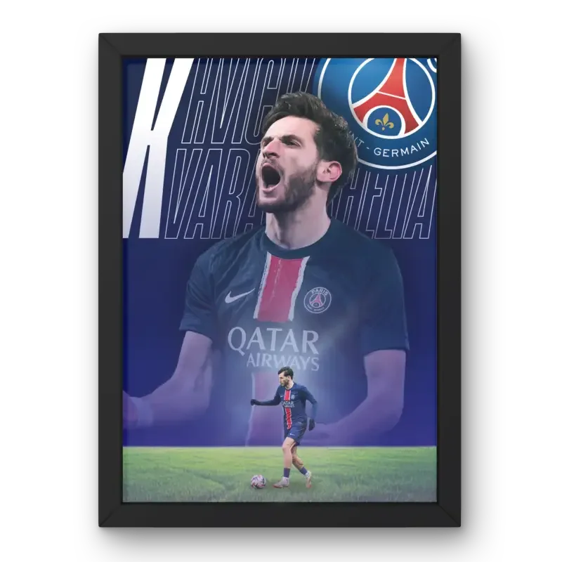 Cadre Kvaratskhelia - PSG – Affiche encadrée personnalisée - Cadre Perso