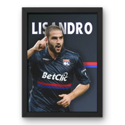 Cadre Lisandro López - L'Argentin Magique de l'OL – Affiche encadrée personnalisée - Cadre Perso