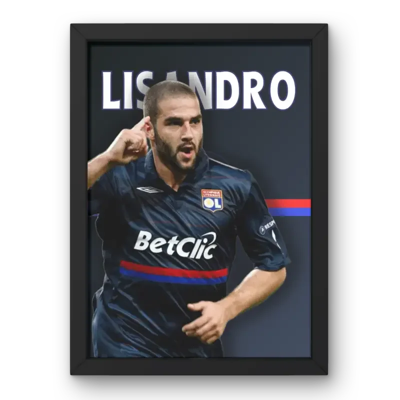 Cadre Lisandro López - L'Argentin Magique de l'OL – Affiche encadrée personnalisée - Cadre Perso