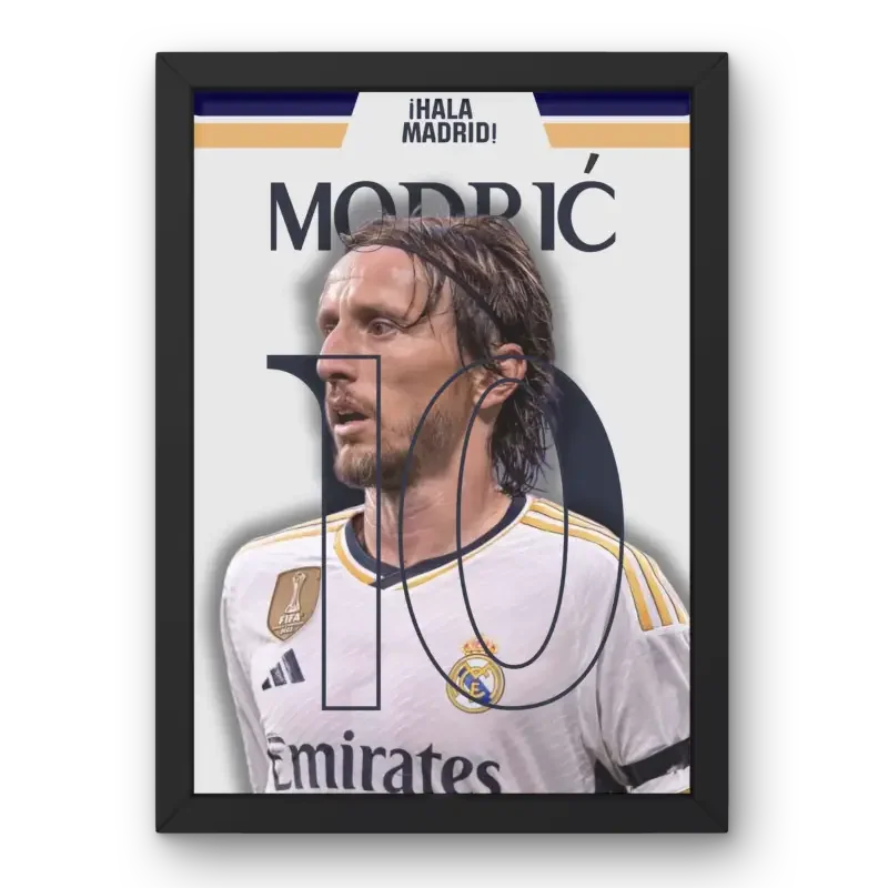 Cadre Luka Modrić - Maître du Milieu au Real Madrid – Affiche encadrée personnalisée - Cadre Perso
