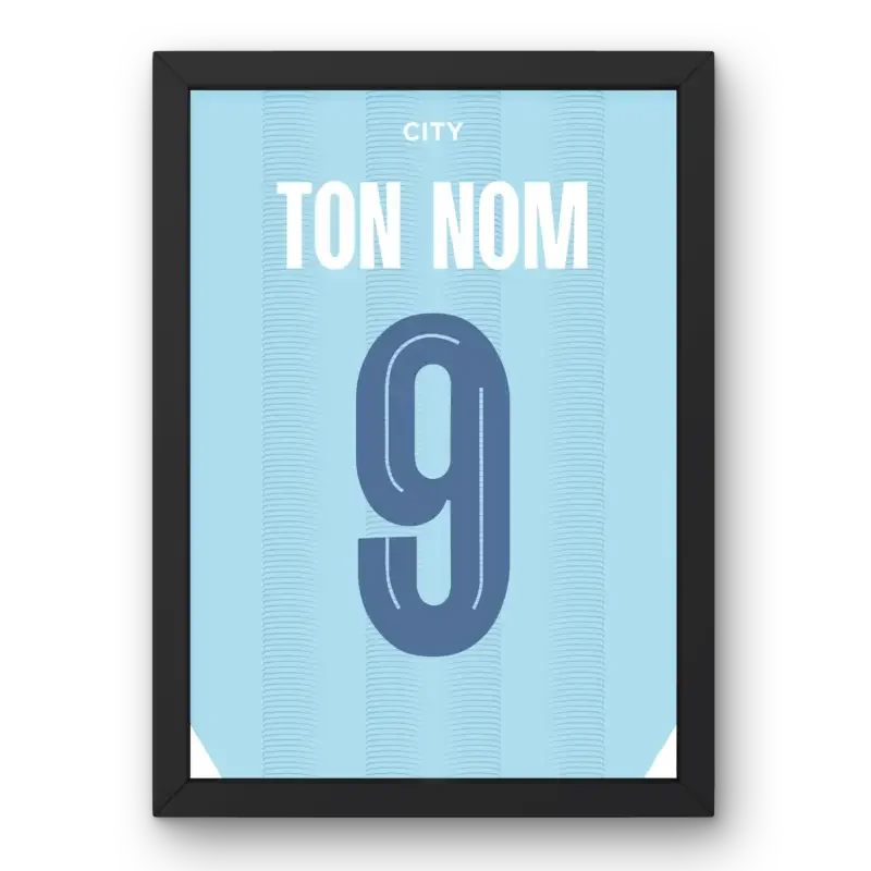 Cadre Manchester City Domicile 2023-2024 – Affiche encadrée personnalisée - Cadre Perso