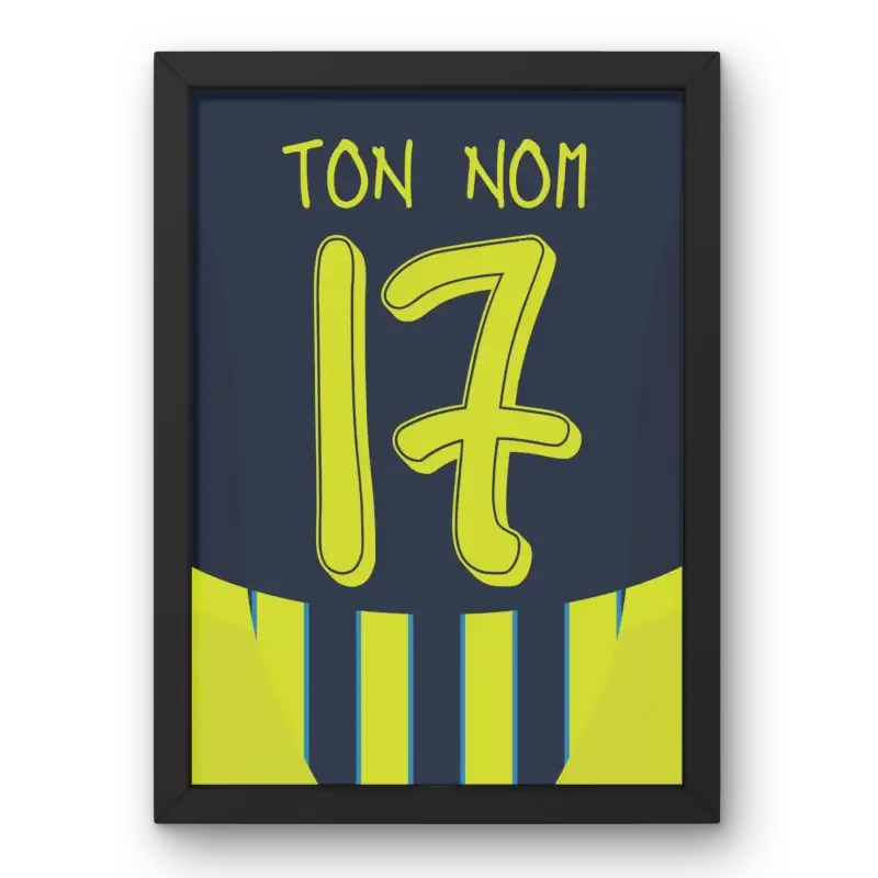 Cadre Manchester City Extérieur 2024-2025 – Affiche encadrée personnalisée - Cadre Perso