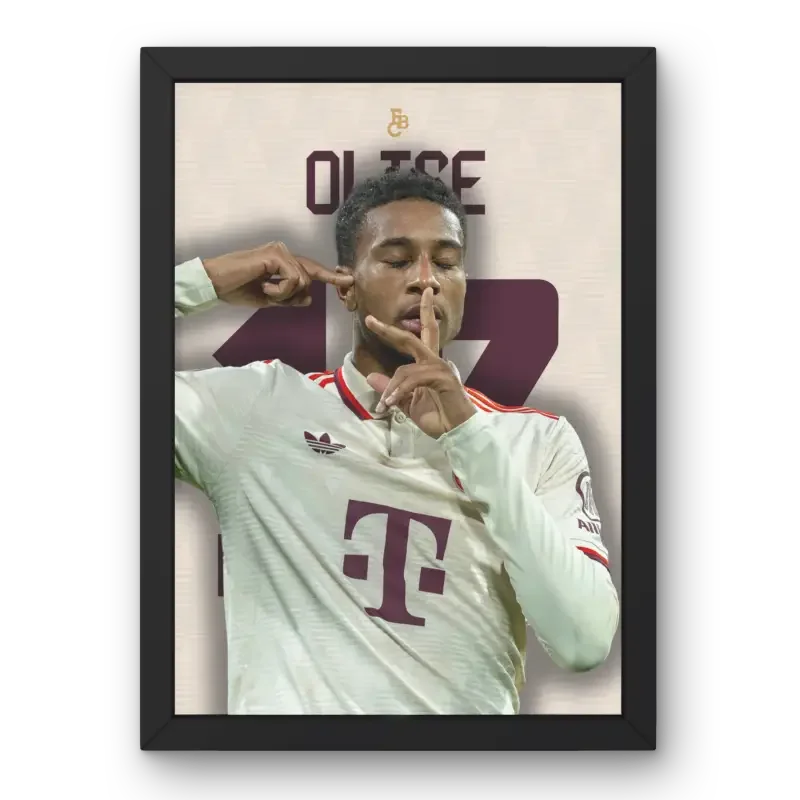 Cadre Michael Olise - Bayern Munich | Talent Franco-Anglais en Bavarois – Affiche encadrée personnalisée - Cadre Perso