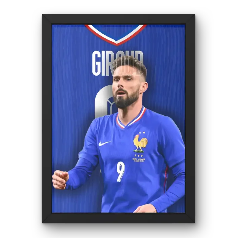 Cadre Olivier Giroud - Équipe de France – Affiche encadrée personnalisée - Cadre Perso