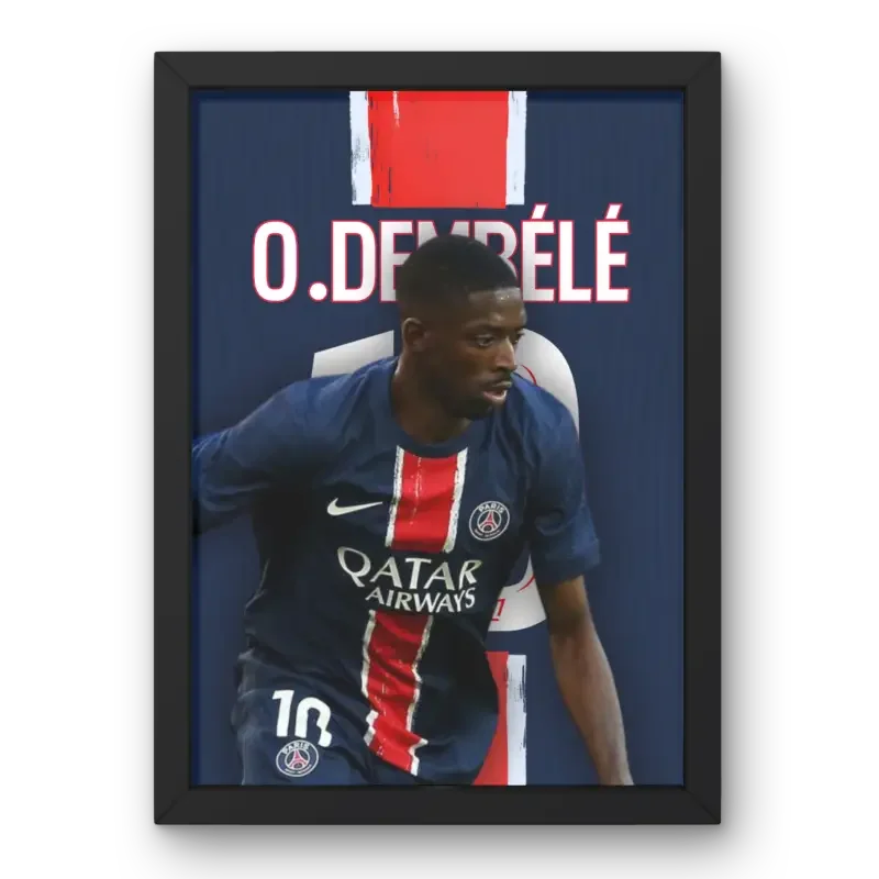 Cadre Ousmane Dembélé PSG - Le Futur du Parc des Princes – Affiche encadrée personnalisée - Cadre Perso