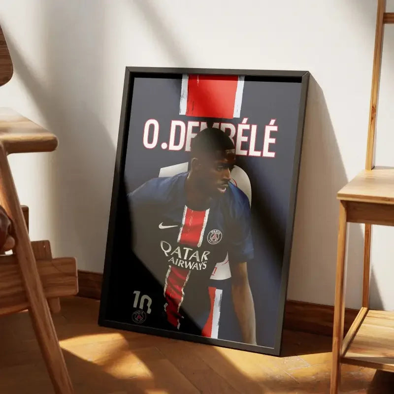 Cadre Ousmane Dembélé PSG - Le Futur du Parc des Princes – Affiche encadrée personnalisée - Cadre Perso