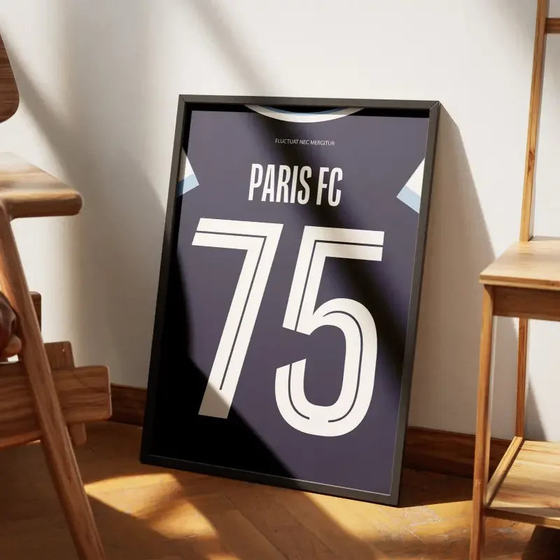 Cadre Paris FC Domicile 2024-2025 – Affiche encadrée personnalisée - Cadre Perso