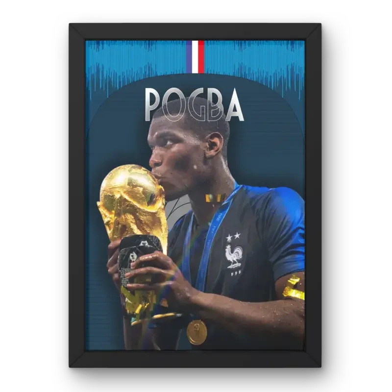 Cadre Paul Pogba - France | Champion du Monde 2018 – Affiche encadrée personnalisée - Cadre Perso