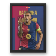 Cadre Raphinha - L'Ailier Explosif du FC Barcelone – Affiche encadrée personnalisée - Cadre Perso