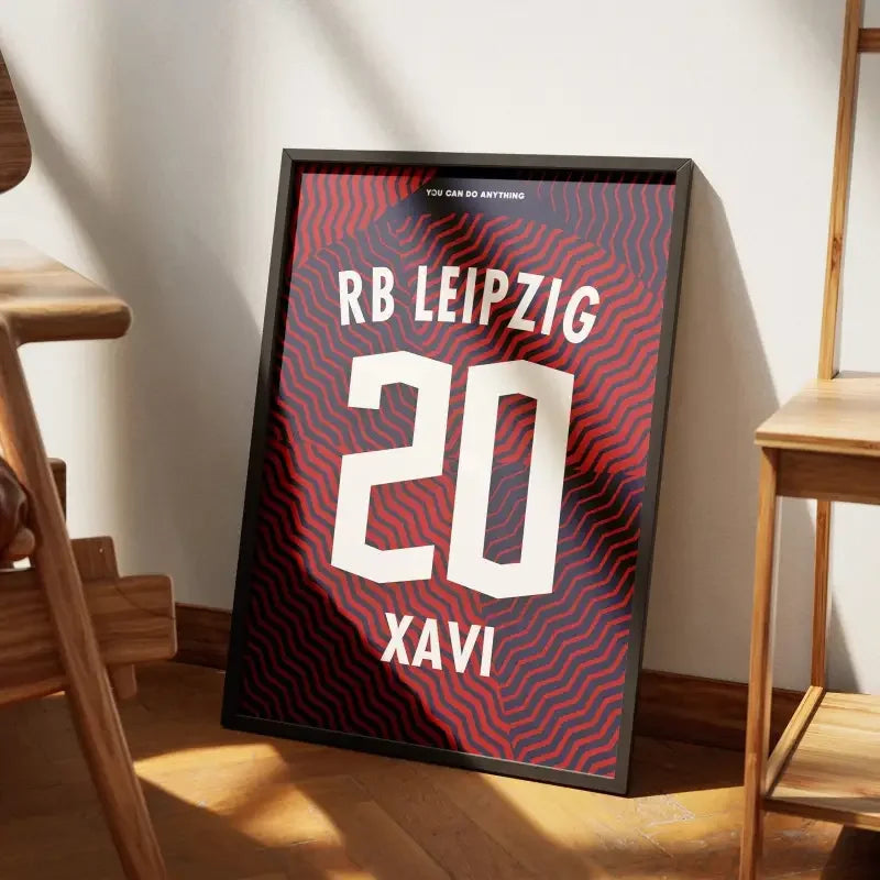 Cadre RB Leipzig Extérieur 2023-2024 – Affiche encadrée personnalisée - Cadre Perso