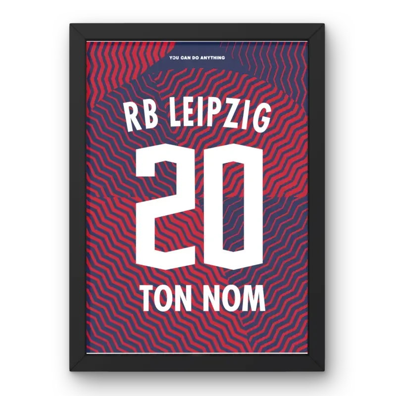Cadre RB Leipzig Extérieur 2023-2024 – Affiche encadrée personnalisée - Cadre Perso