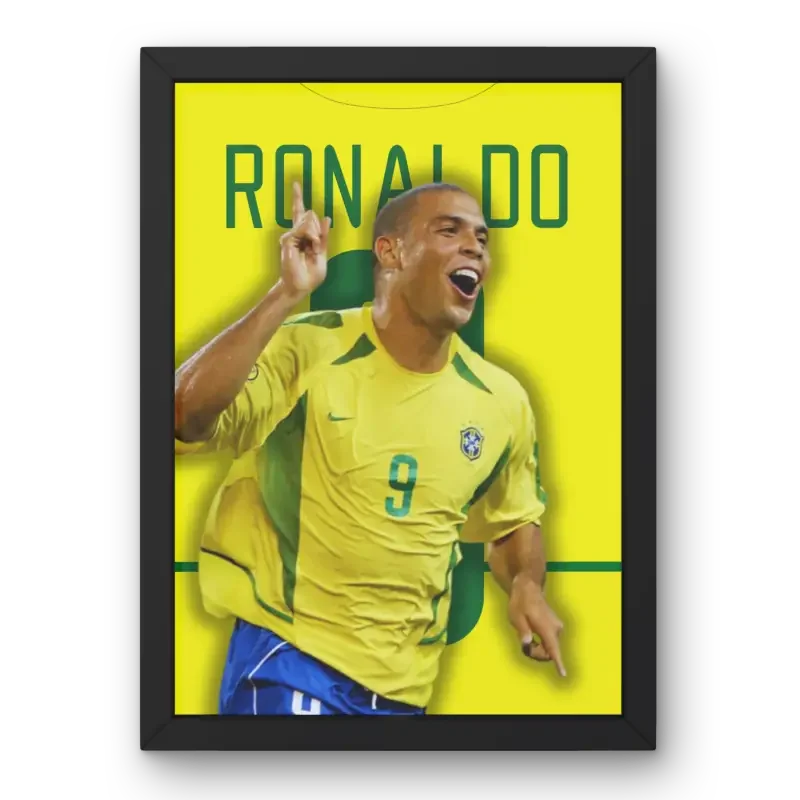 Cadre Ronaldo R9 - Brésil | Le Phénomène – Affiche encadrée personnalisée - Cadre Perso