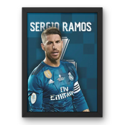 Cadre Sergio Ramos - Real Madrid | Défenseur Légendaire – Affiche encadrée personnalisée - Cadre Perso