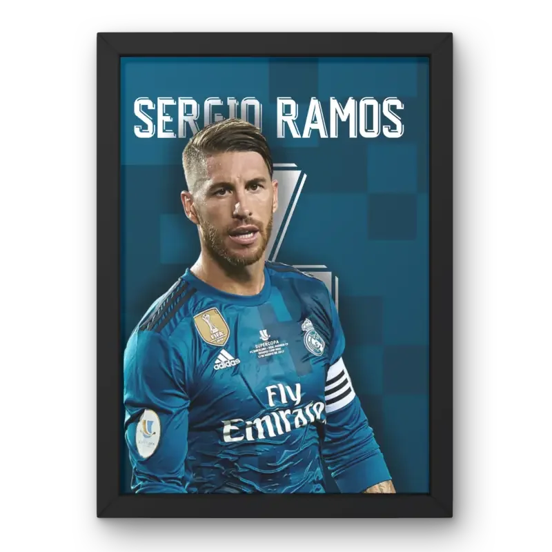 Cadre Sergio Ramos - Real Madrid | Défenseur Légendaire – Affiche encadrée personnalisée - Cadre Perso