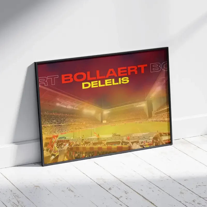 Cadre Stade Bollaert-Delelis Lens | L'Âme du Football Sang et Or – Affiche encadrée personnalisée - Cadre Perso