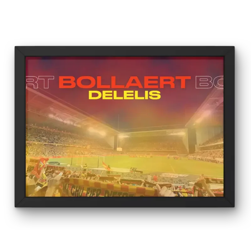 Cadre Stade Bollaert-Delelis Lens | L'Âme du Football Sang et Or – Affiche encadrée personnalisée - Cadre Perso