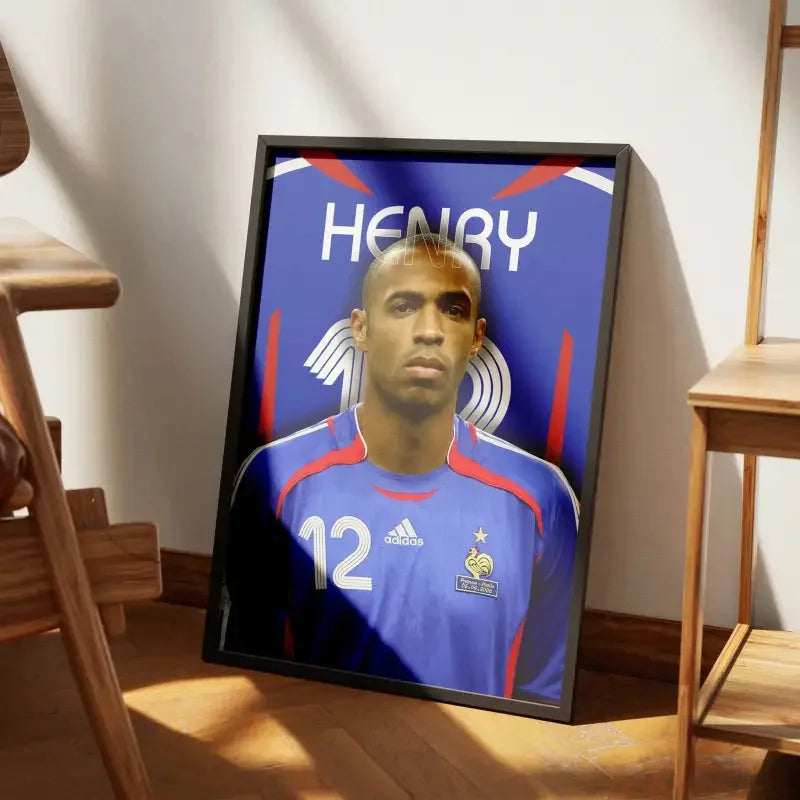 Cadre Thierry Henry - Légende de l'Équipe de France – Affiche encadrée personnalisée - Cadre Perso