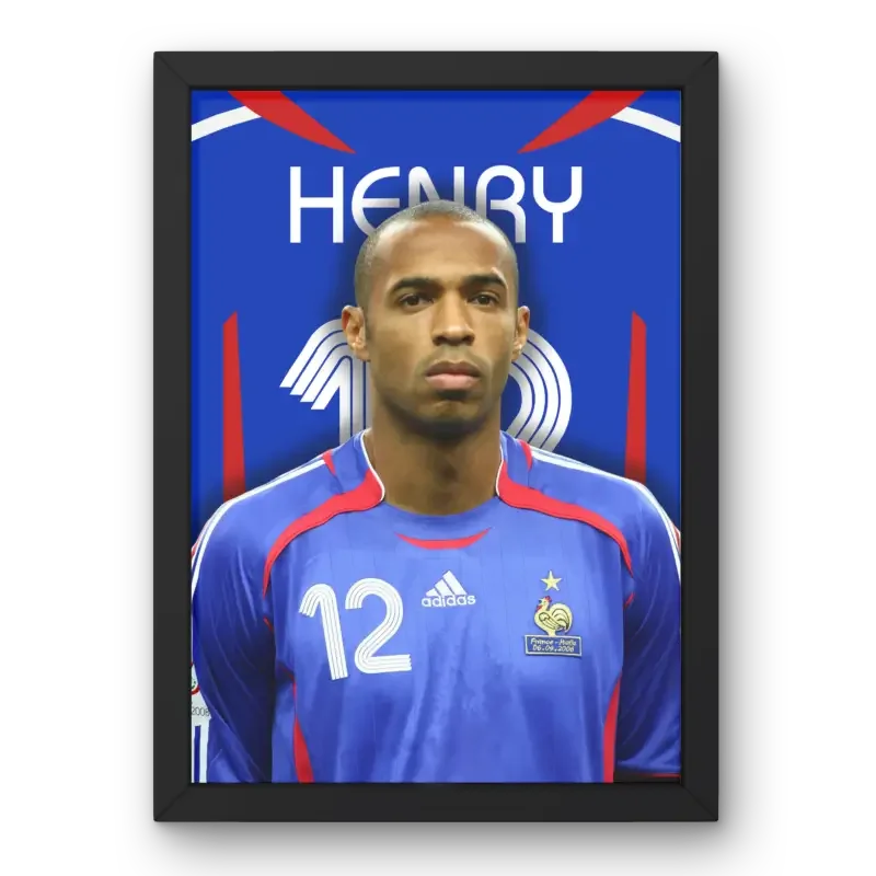 Cadre Thierry Henry - Légende de l'Équipe de France – Affiche encadrée personnalisée - Cadre Perso