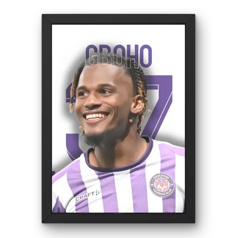 Cadre Yann Gboho Toulouse FC - L'Ascension du Talent – Affiche encadrée personnalisée - Cadre Perso