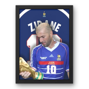 Cadre Zidane - Coupe du Monde 1998 | Le Maître de l'Étoile – Affiche encadrée personnalisée - Cadre Perso