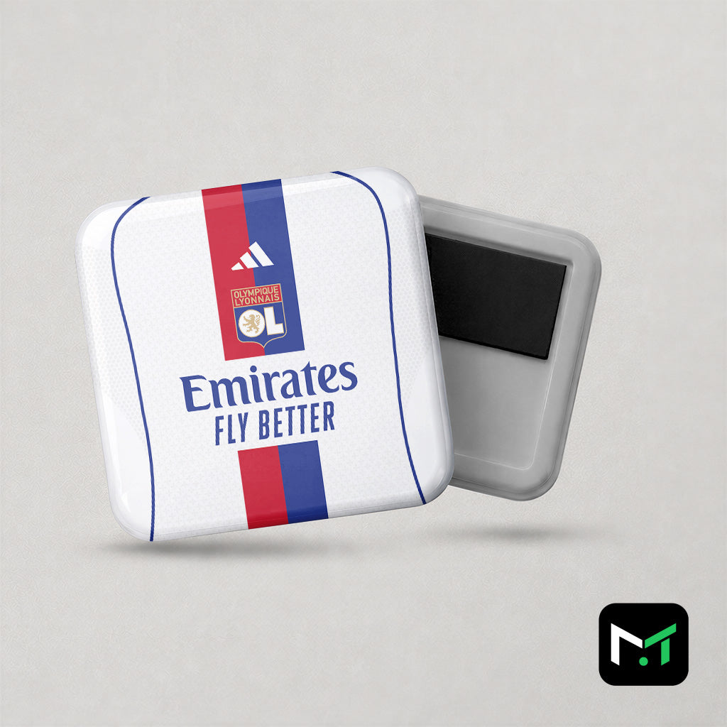 Magnet football OL maillot domicile 2025/2026 - avant et arrière