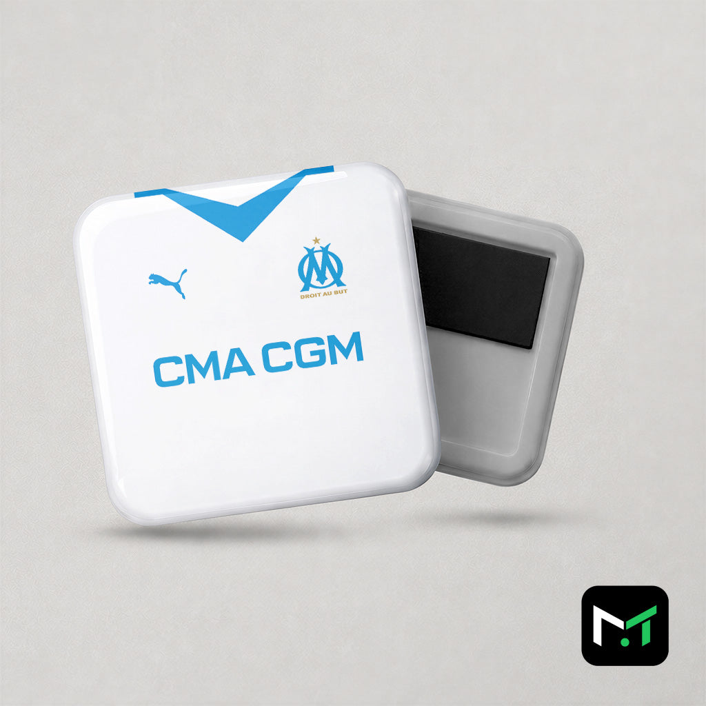 Magnet football OM maillot domicile 2025/2026 - avant et arrière