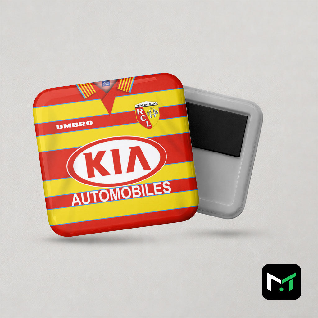 Magnet football RC Lens maillot domicile 1997/1998 - avant et arrière